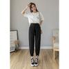 2026 Women's Thin Cotton-Linen Pants, High-Waisted, Loose-Fit, Cuffed, Nine-Quarter Length, Casual Harem Pants