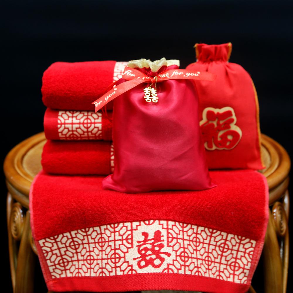 Towel Pure Cotton < Unk > Towel Wedding Wedding Gift Red Towel Absorbs Water and Does Not Shed Hair Face Towel