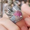 Huitan Rainbow Bird Rings for Women Hyperbole Female Finger Accessories Party Special-interested Girl Gift BlingTrendy Jewelry