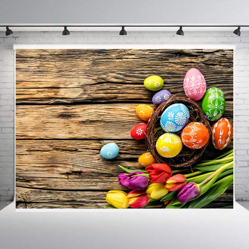 Пасхальный фон для вечеринки, фон для фотосъемки, кролик, цветные яйца, реквизит для детской фотостудии