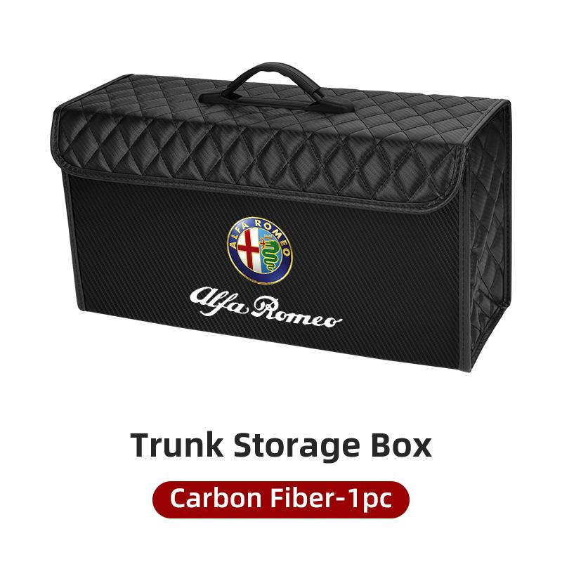 Leather Car Trunk Organizer Box Foldable Sundries Storag Bag With Lid For Alfa Romeo Giulietta 159 147 156 Mito Stelvio Tonale ctv122
