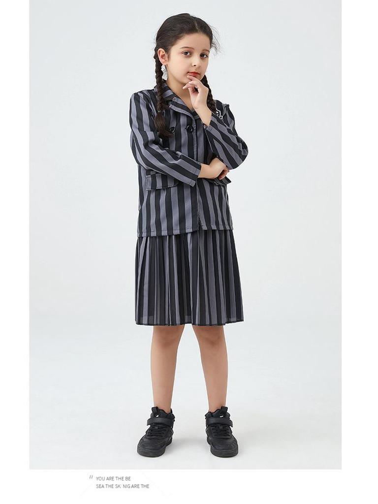 In-Stock: Wednesday Addams Black Dress Halloween Cosplay Costume