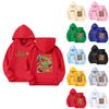 Kids' Long Sleeve Loose Pullover Letter Print Drawstring Hooded Sweatshirt