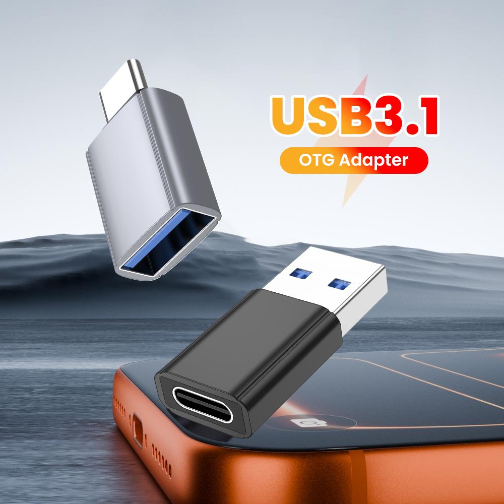 OTG-адаптер Type C на USB A, USB 3.1 на Type C Female, для быстрой зарядки и передачи данных, для iPhone 17 15 16 Samsung PC 3