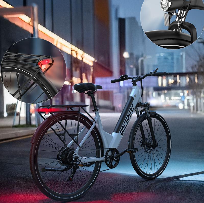 Onesport OT12 27.5 Electric bike Peak 250W36V13AH city Electric bike lights and rear lights
