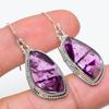 Серьги из стерлингового серебра 925 пробы с натуральным бразильским аметистом 1,75 дюйма A9l41