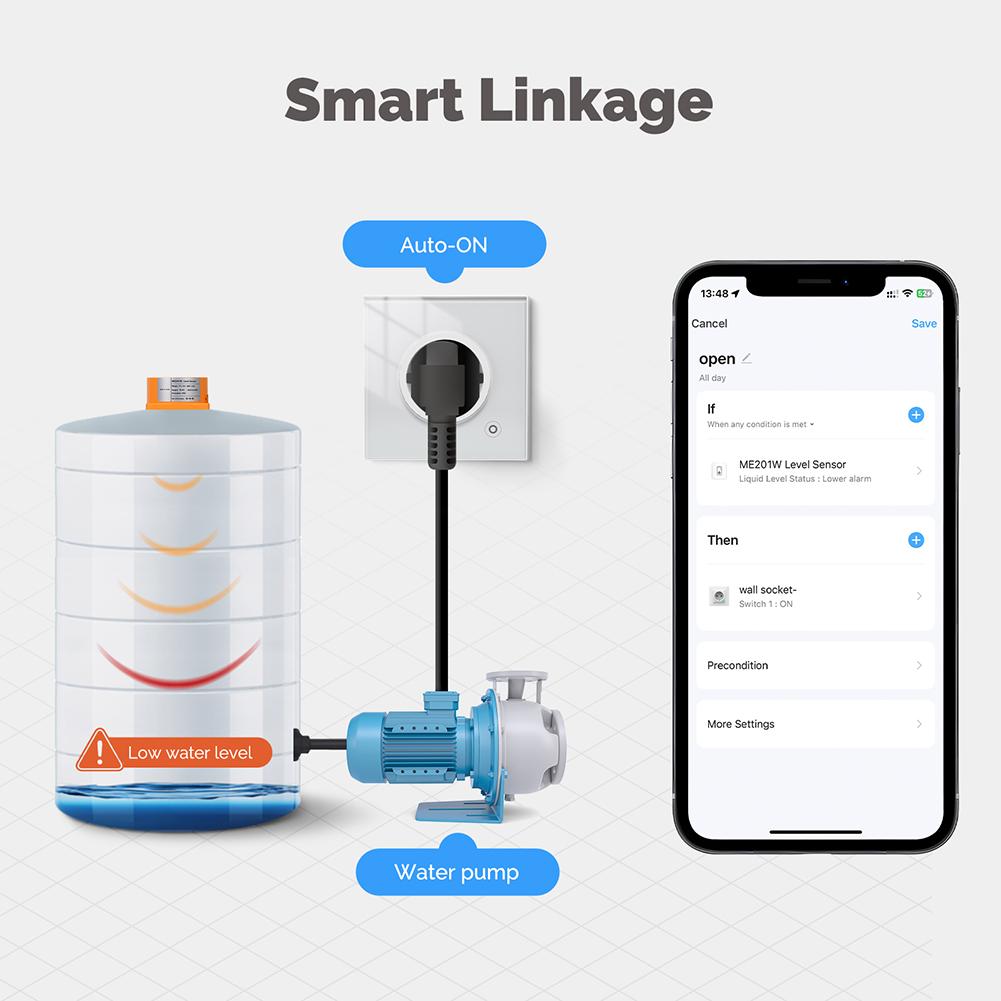 WiFi/ZigBee Ультразвуковой датчик уровня жидкости для бака с уведомлением об аварийном сигнале в реальном времени Ультразвуковой детектор уровня воды