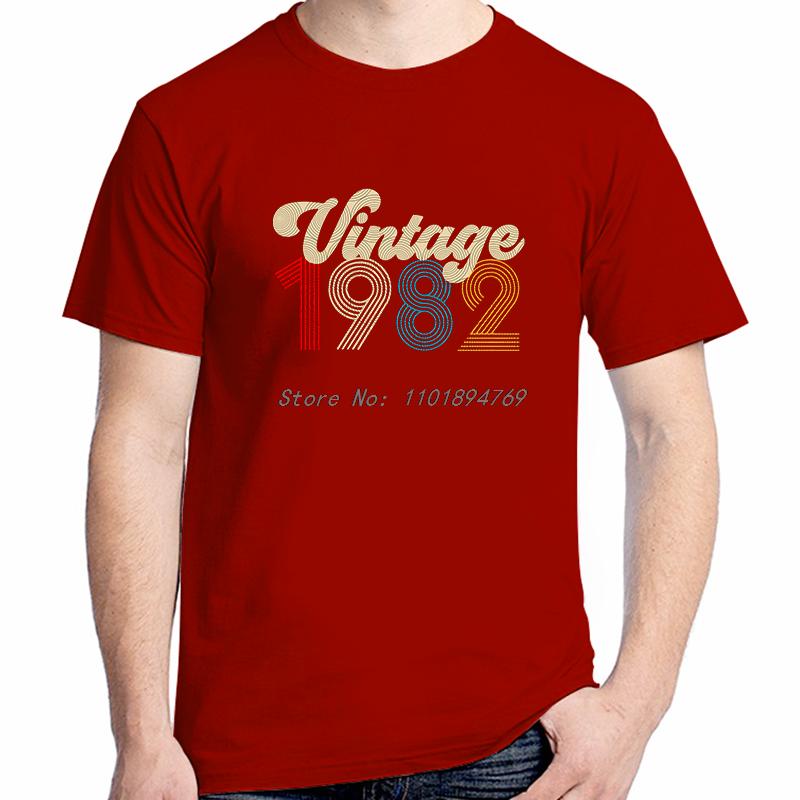 Summer Cotton Short Sleeve Tshirt Vintage 1982 Be Born Birthday Gift Tshirt Graphic T Shirts High Quality Unisexs Clothes