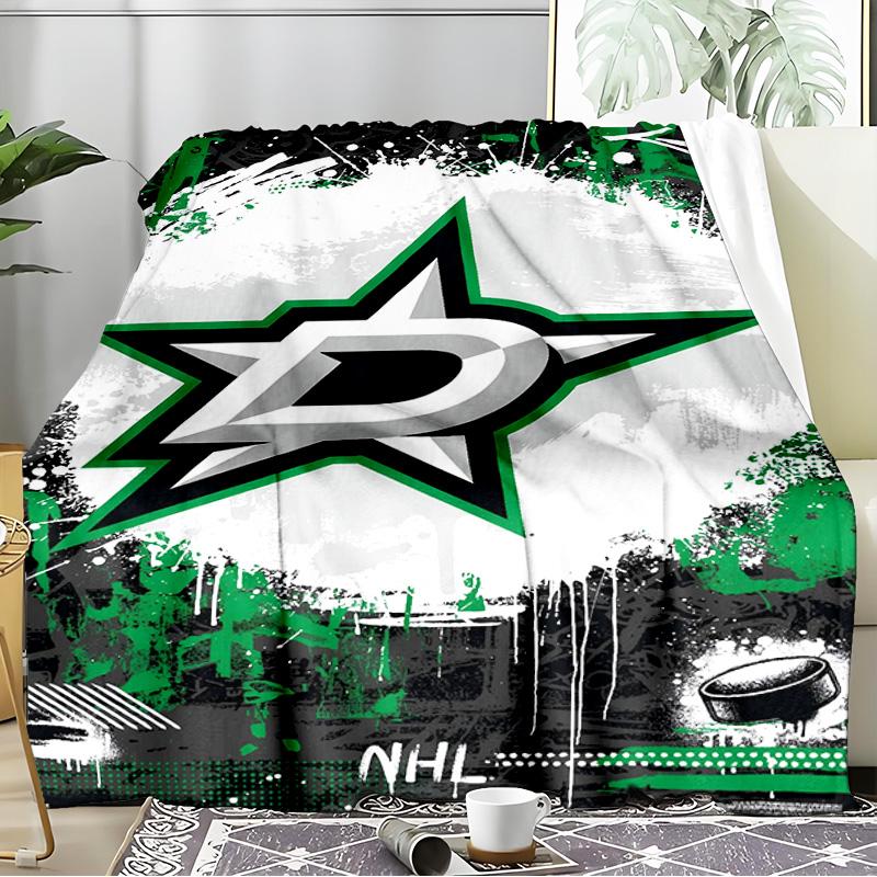 Dallas Hockey Team Blanket Flannel Throw for Sofa, Indoor, Camping, Living Room, Office, Chair, And Bed Soft Birthday Gift