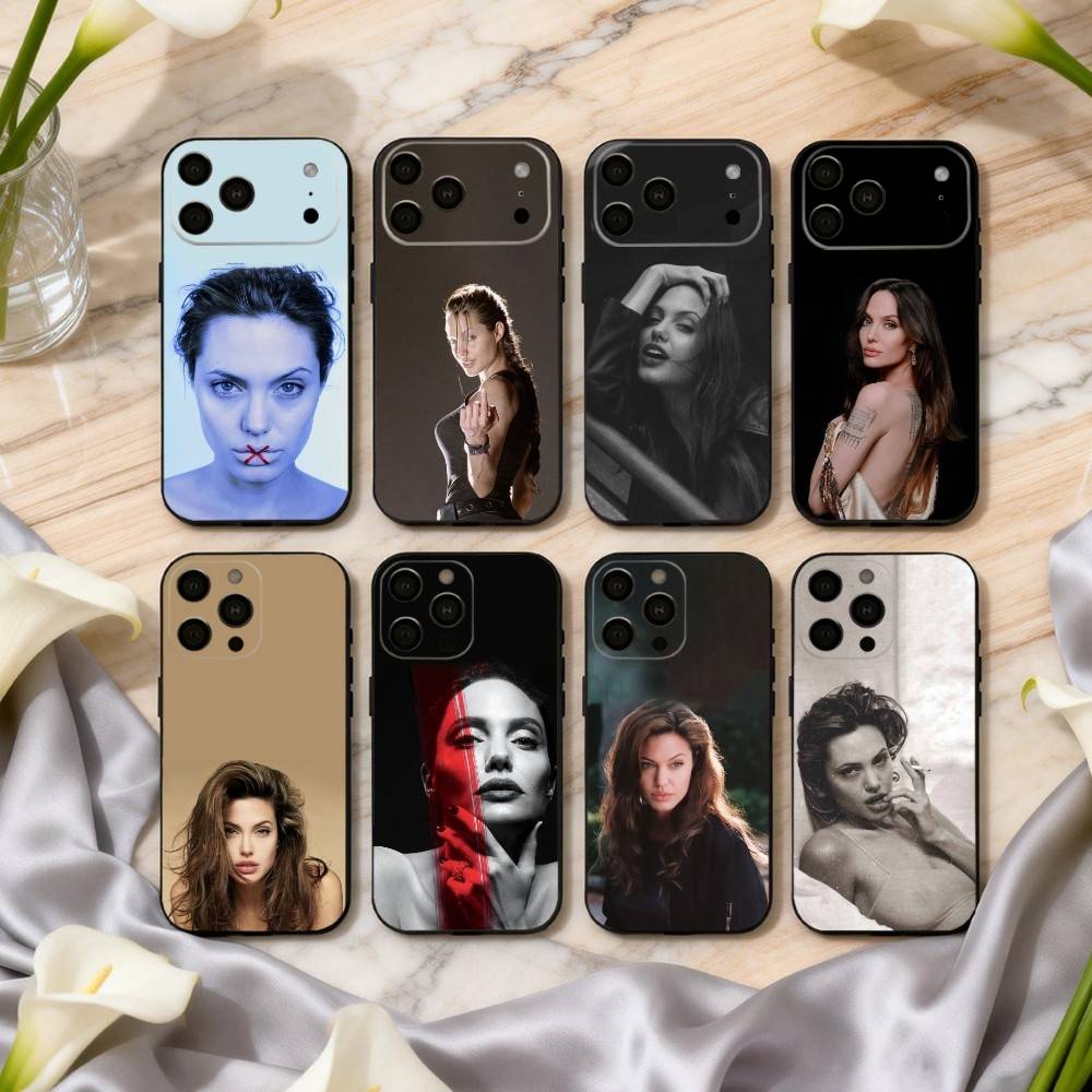 Смелый A-Анджелина Джоли Актриса Чехол для телефона Для iPhone 17pro, 16,15,14,13,12,11 X XR Plus, Другие Мягкий Черный Чехол