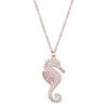 NEWBUY High Quality Copper Seahorse Pendant Necklace For Elegant Women Clear Cubic Zirconia Inlay Female Party Jewelry 4 Colors