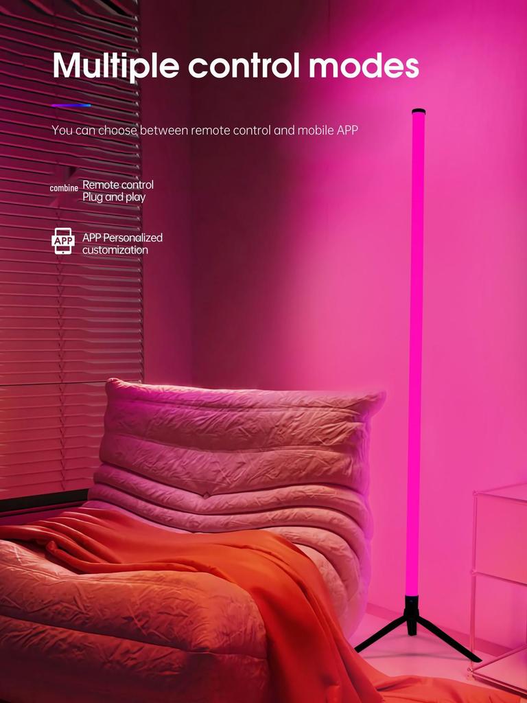 Smart RGB Floor Lamp – Colorful Bedroom & E-sports Atmosphere Light with App Control