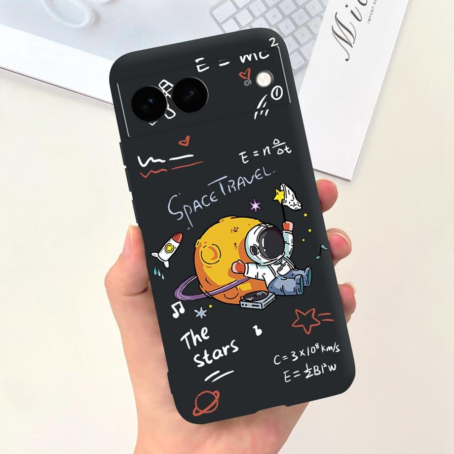 For Google Pixel 7 Pro Case Soft SIlicone Phone Case For Pixel7 Google 7Pro Bumper Cute Fashion Cartoon Cover Cat Moon Night Bag