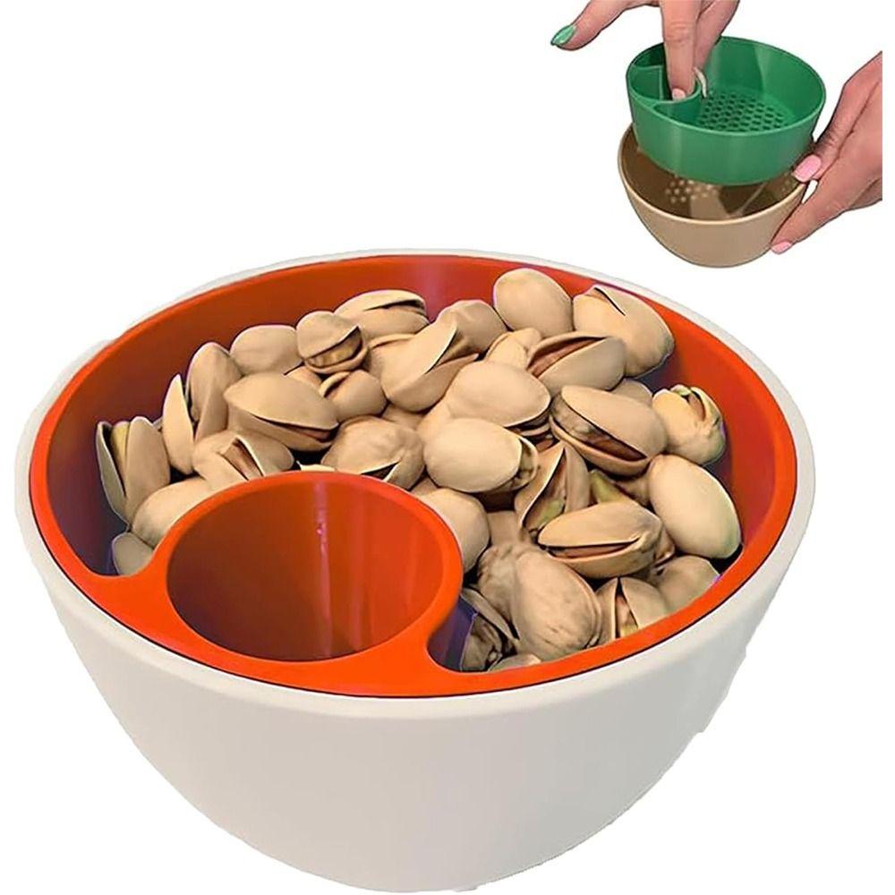 Легко моющаяся 3D-печатная миска для орехов и семян, многоразовый органайзер для закусок 2-в-1, кухонный инструмент