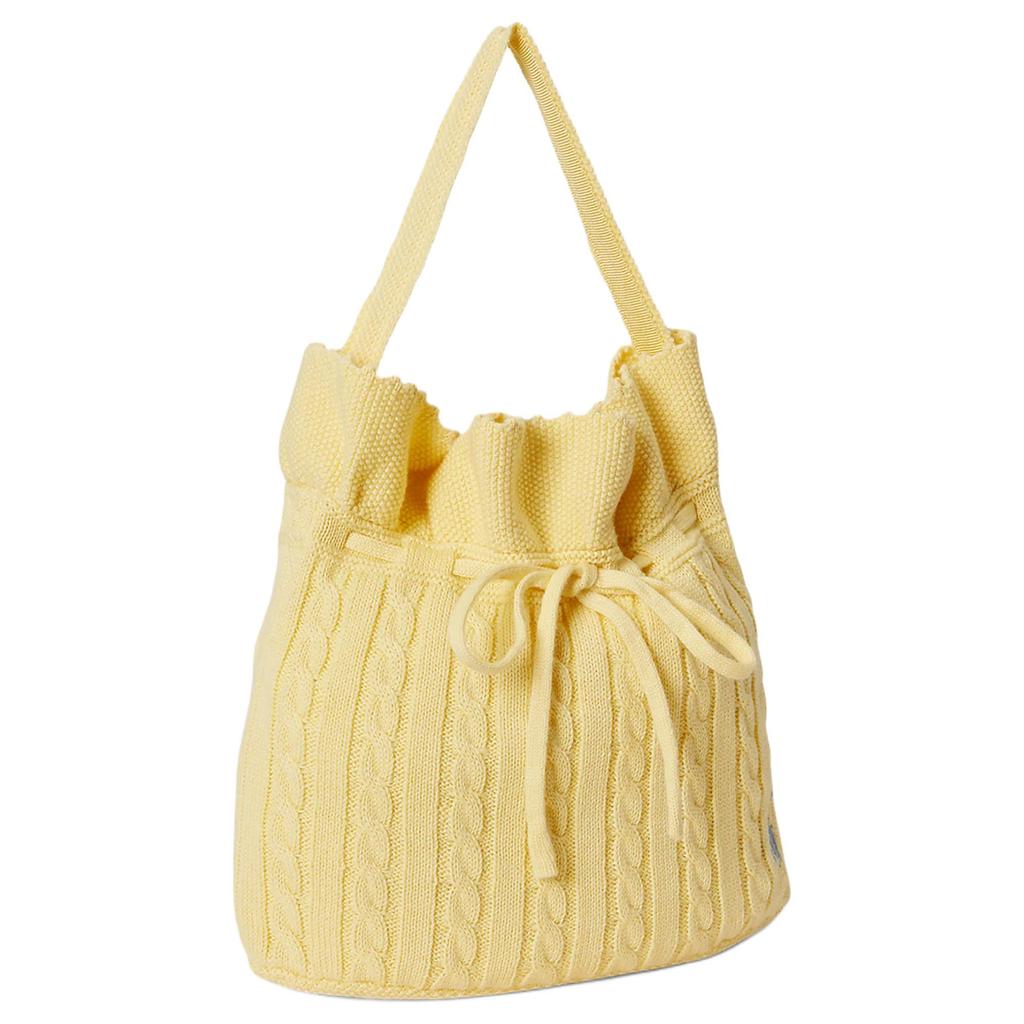 Polo Ralph Lauren Вязаный меланжевый мешок-ведро с кулиской, легкий, с драпировкой, хлопковый, детские сумочки, желтый 313B23037003TBIRDYELLOW