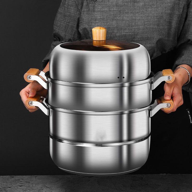 **Двухслойная ручка против ожогов Пароварка из нержавеющей стали**