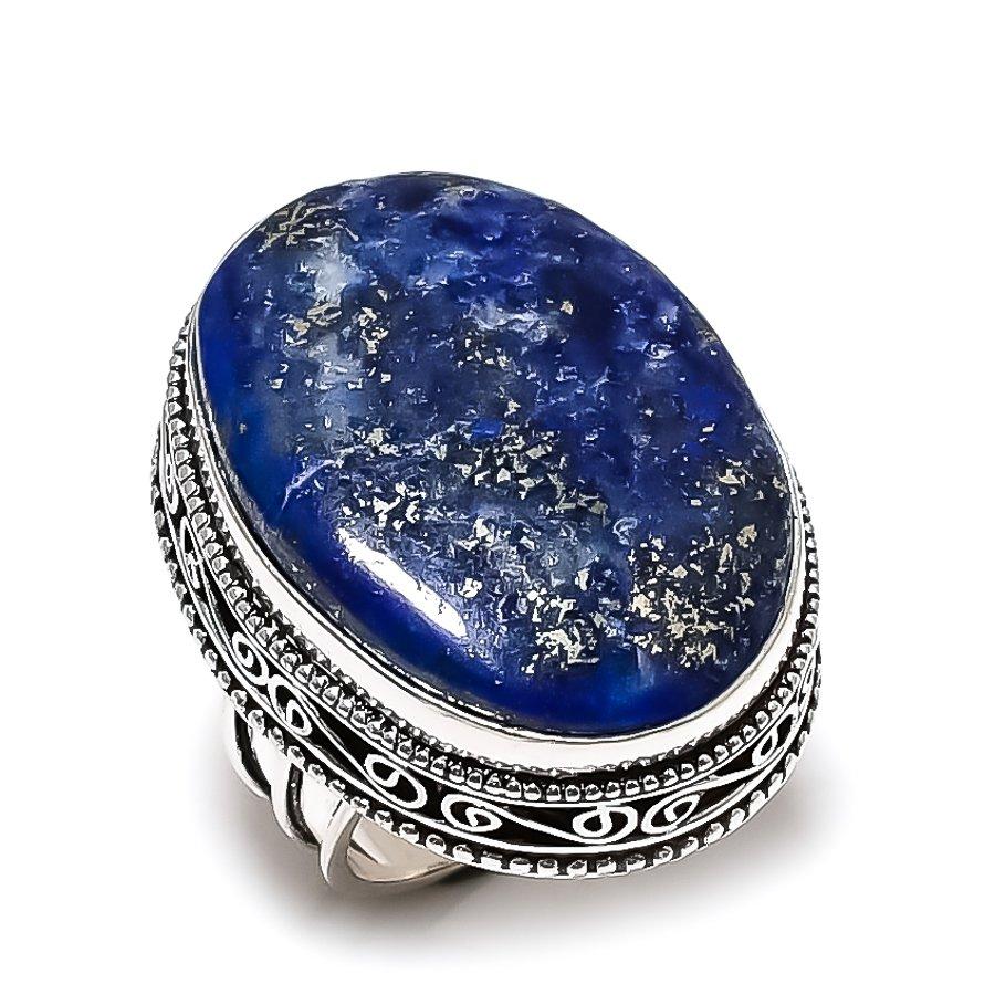 Lapis Lazuli Gemstone 925 Sterling Silver Gift Jewelry Ring Size 9