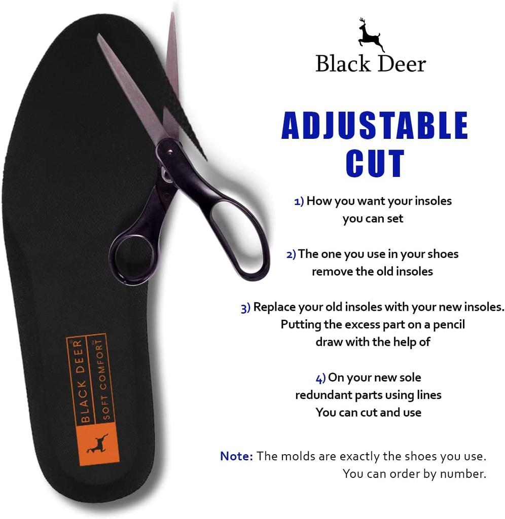 black deer Ортопедическая комфортная стелька X30 из пены с эффектом памяти, для ежедневного использования, рабочие стельки, амортизирующие амортизирующие стельки черного и оранжевого цвета