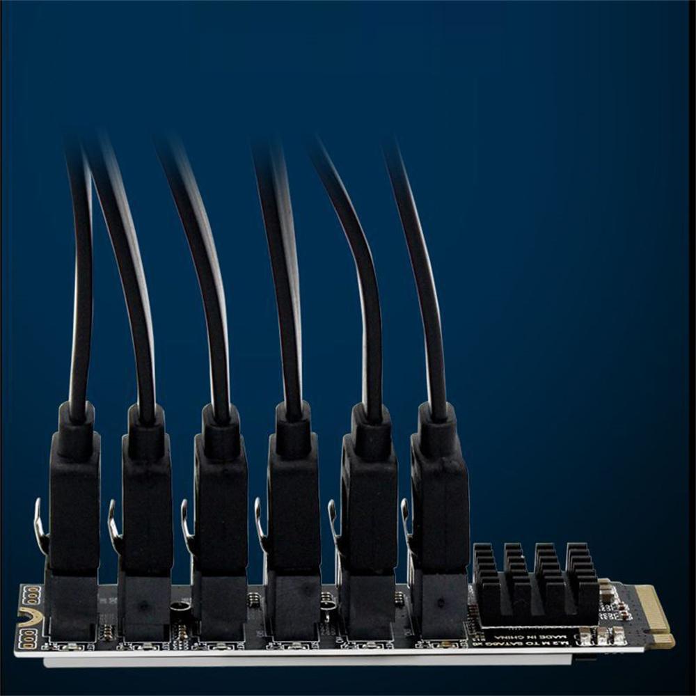 M.2 NVME PCI-E PCIE 3.0 X4 X8 X16 To 6 Port 3.0 SATA Adapter Card 6Gbps Chassis Server PC Computer Expansion