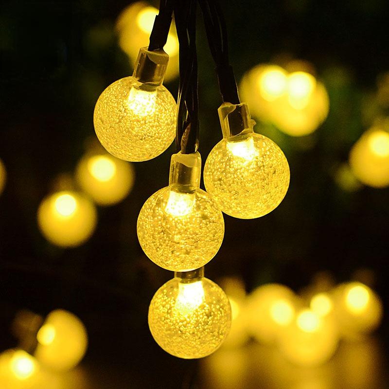 50/100 LED Crystal Ball Solar Outdoor Garland Garden String Lights Birthday Decoration
