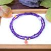 Women's Retro Chic Amethyst & Agate Pendant Bracelet