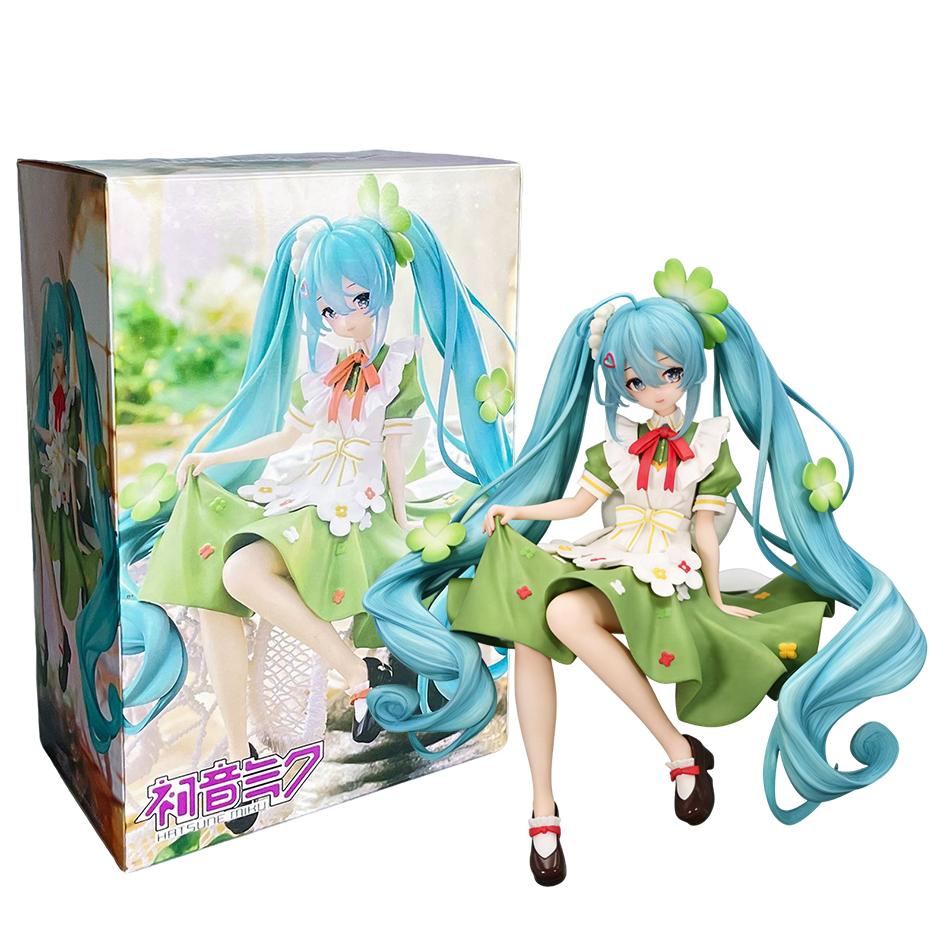 Gifts te style Hatsune Miku Figure For Pretty Girl Four Leaf Clover Flower Fairy Model Decorative Collectibles Great Birthday