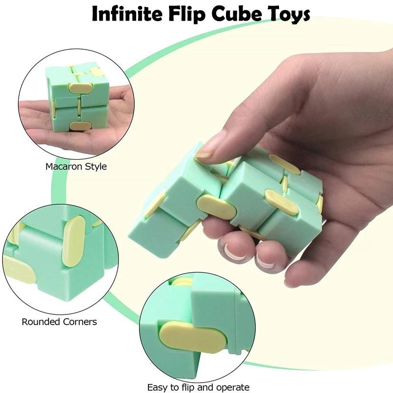 Magic Puzzle Cube Anti Stress Relief Toys For Adults Infinite Flip Funny Cube Sensory Toys For Children Special Needs Xmas Gifts