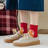 1pair Lucky Cat Red Socks Cotton Women Socks New New Year's Socks  Women