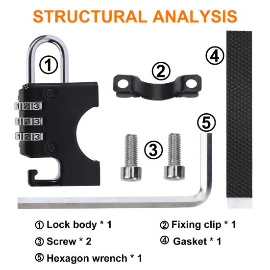 Удобный кодовый замок для велосипеда без висячих предметов из металла ржавчины