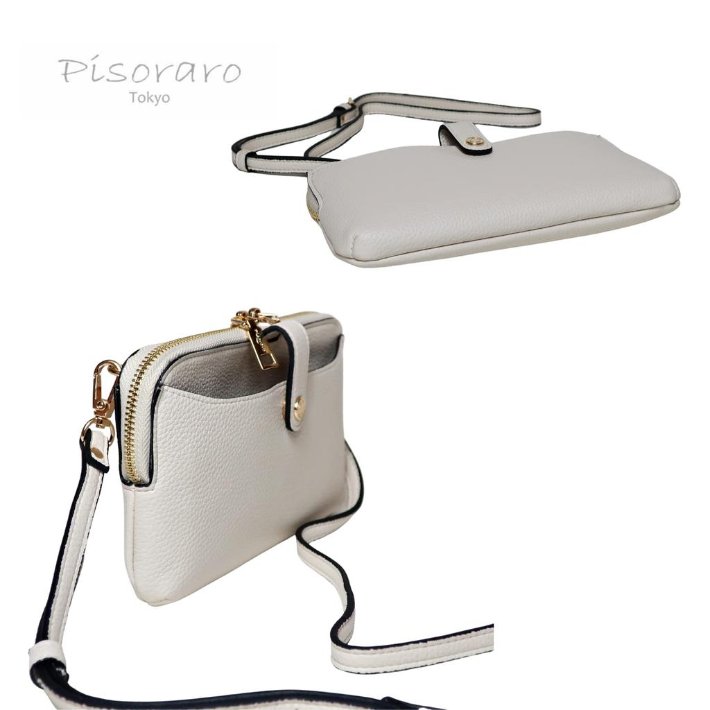 Pisoraro Кошелек-сумка через плечо с отделением для смартфона, Crossbody, Цвет: Слоновая кость, Многофункциональная, PR184 IVORY