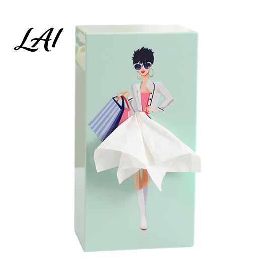Creative Paper Dispenser Rectangular Elegant Girl Tissue Box Decorative ABS Storage Organizer Punch Free Organizer Modern Style Napkin Holder