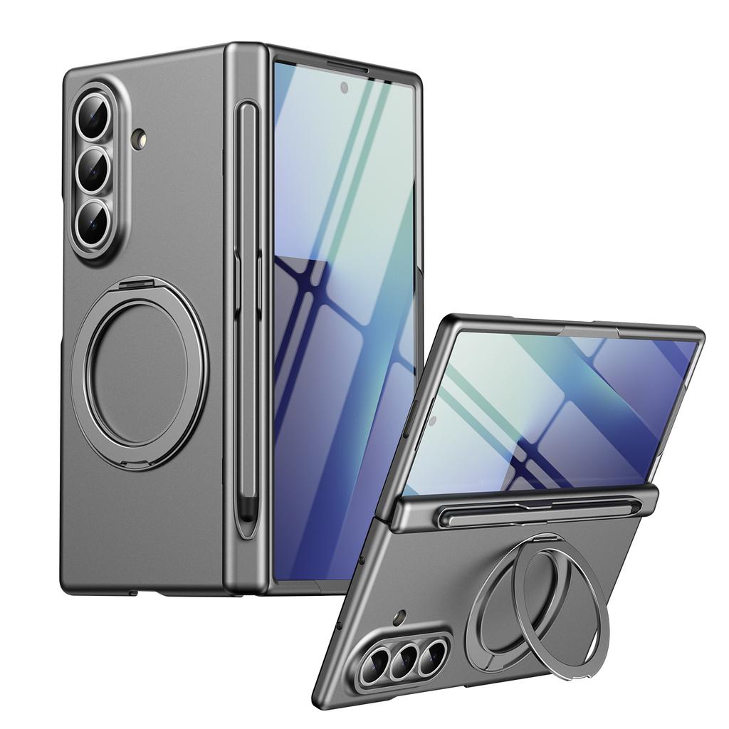 Чехол-бампер 360° с магнитным держателем для Samsung Galaxy Z Fold 7 6 5 4 3 5G, с защитным стеклом для экрана, слотом для S Pen, защитой шарнира, противоударный
