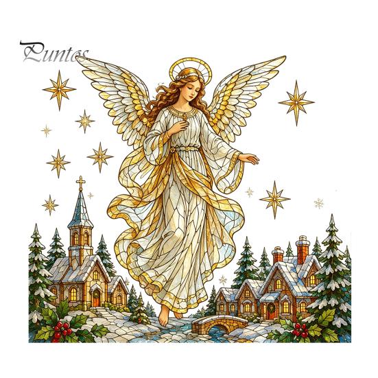 Winter Wonderland Window Decor Christmas Stickers, Holiday Decorations, Festive Art with Xmas Tree Wall Stickers Snowman Angel Patterns for Home Door