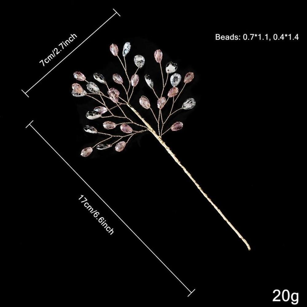 Transparent Bead Crystal Tree Branches Glitter Finish Water Drop Design Glitter Tree Branches Lifelike Style Pentagram Shape