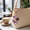 Hanger Enamel Butterfly Keychain DIY Heart Key Ring Cute Flower Pendant  Women