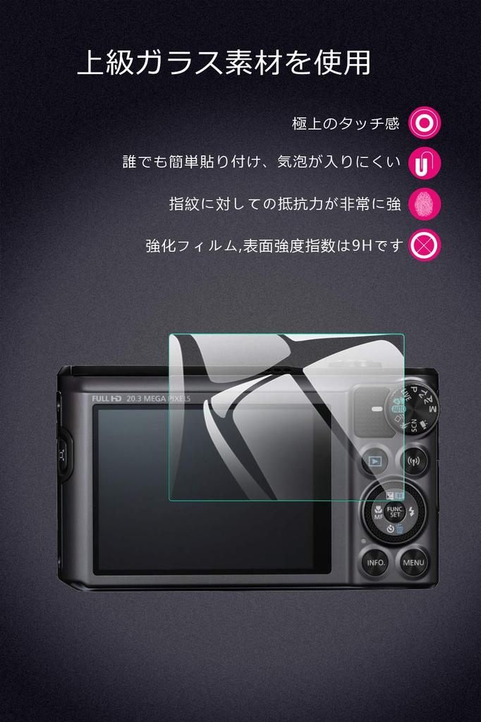 EternalStars Camera Screen Protector with 9H Full and Compatible with the Canon PowerShot SX720 HS 3-Piece Hardness, Coverage,