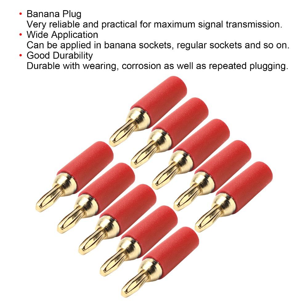 10 PCS Copper Gold Plated Banana Connector Speaker Plug Connector Speaker Connection