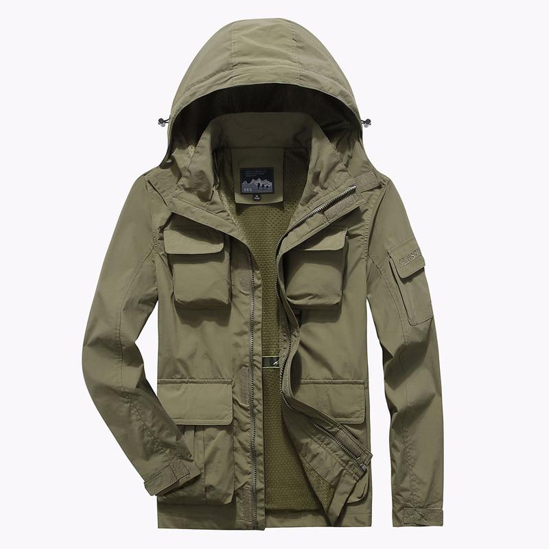 Mens Bomber Jacket Casual Male Overcoat Tactics Windbreaker Jacket Mens Hooded Jackets Clothing