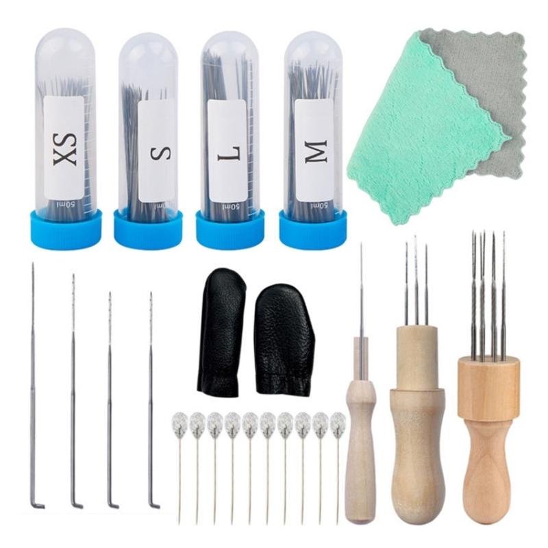 Felting Needle Kits with Wooden Handle for Needle Felting Beginner Felting Starter Kits for Beginner DIY Wool Craft