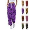 Women's Sports Pants With Pockets Fashion Print Elastic Waist Pants Casual Sweatpants Pants