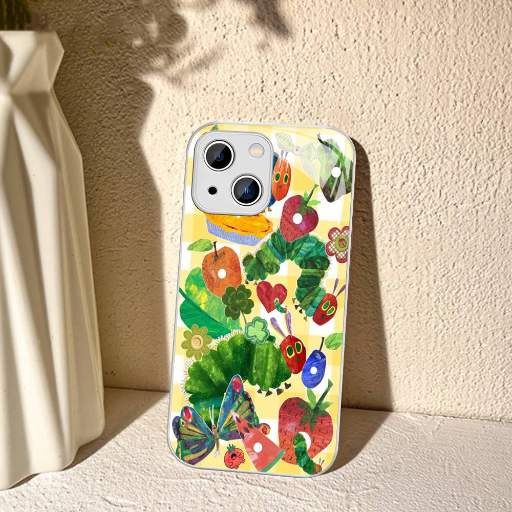 Очень голодная гусеница Для iPhone 14 13 12 Mini 11 Pro XS Max X XR 14 Plus Закаленное стекло