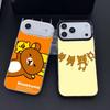 Чехол для телефона Relax K-kuma R-Rilakkuma для iPhone 17 16 15 14 13 12 11 Pro Max Plus Серебристый конфетный Матовый чехол