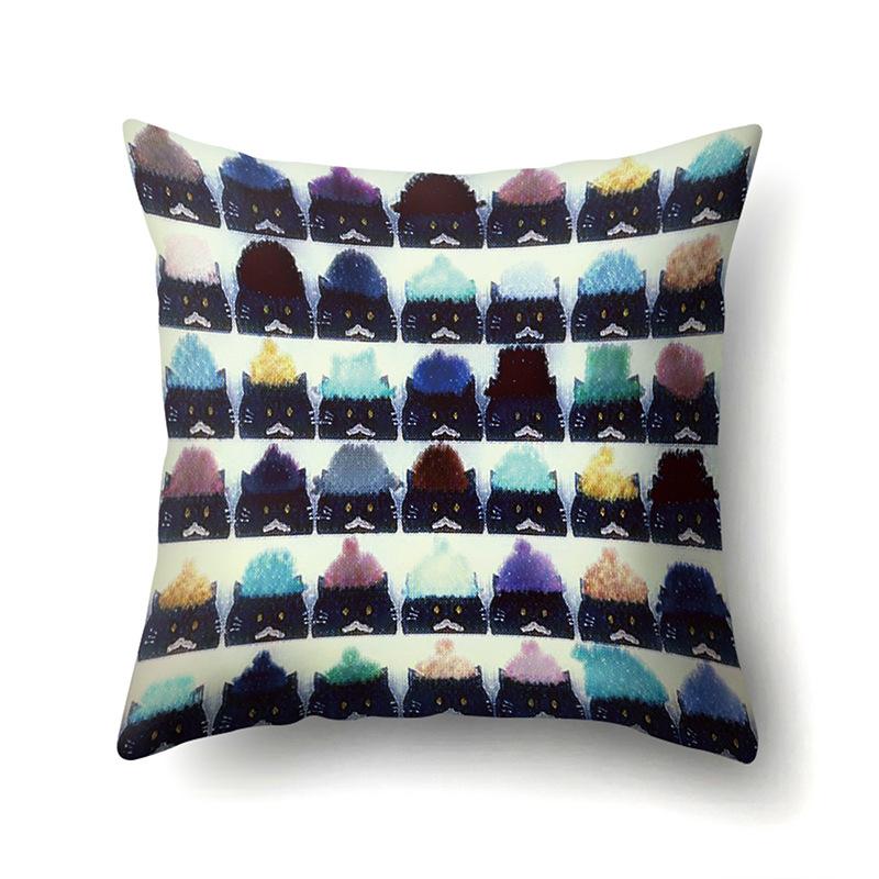 Полиэстеровая наволочка с мультяшным принтом животного, бархатная наволочка из персиковой кожи, наволочка на поясничную подушку, чехол для поясничной подушки для автомобиля