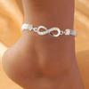 Trendy Crystal Infinity Anklet For Women Butterfly Hand Cross Charm Silver Color Chain On Foot Leg Girls Ankle Bracelet Jewelry