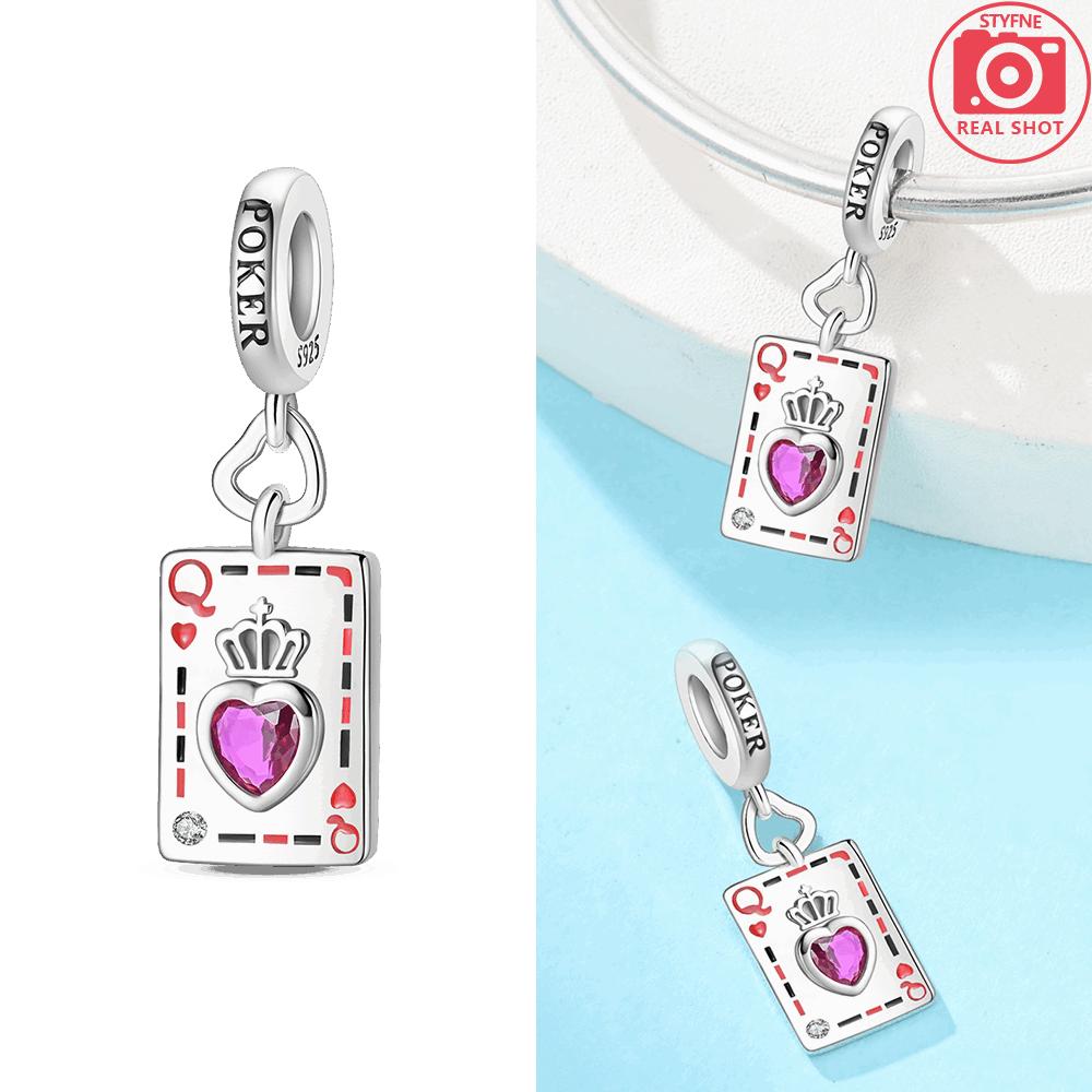 Women'S Pendants Original Copper Black Suit J Playing Card Red 10 Bead Fit Bracelet Women Jewelry Making Diy Gift Accessory