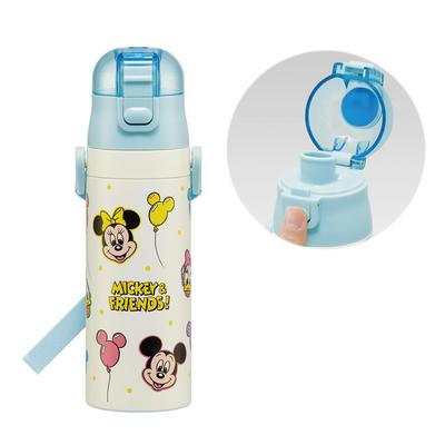Бутылка для воды Skater Water Direct Disney Микки и друзья, с шариком, для мальчиков, из нержавеющей стали, спортивная, детская, 470 мл, для питья, и дизайн, для девочек, стальная,