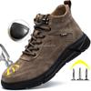 Fashion Puncture Proof Safety Shoes For Men Work Safety Boots Steel Toe Kevlar Warm Fur Winter Boots Female Anti-slip Comfort Work Boots