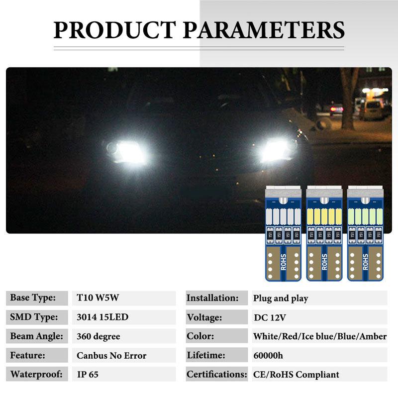 10x T10 15led Светодиодная W5w CANbus T10 3014smd Светодиодная Без Ошибок 194 168 Лампа Подсветки Приборной Панели Салона Лампа Подсветки Номерного Знака