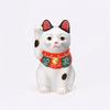 Yakushi Kiln Maneki-neko (Small) Arabesque (with Good Luck Sticker)