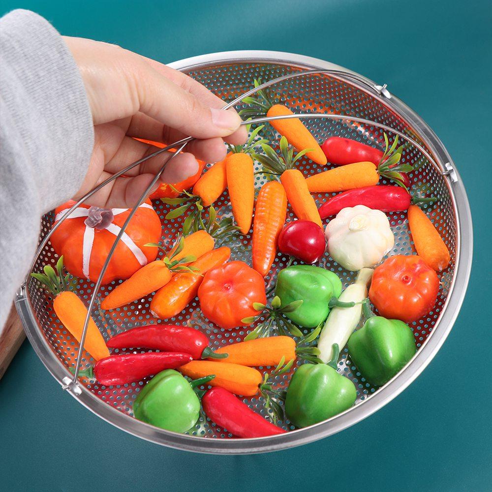 С кронштейном-треножником Корзина для варки на пару Съемная ручка Сливная корзина Скороварка